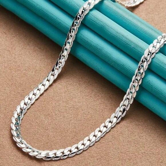 925 Chain Necklace Petite Size Sterling Silver Cuban Snake Birthday Christmas - Picture 6 of 7